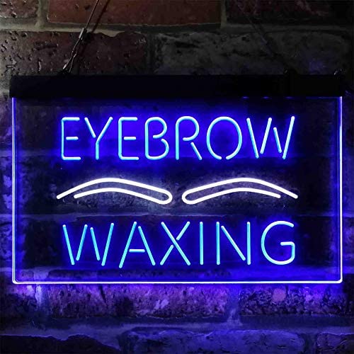 Beauty Salon Eyebrow Waxing Dual LED Neon Light Sign